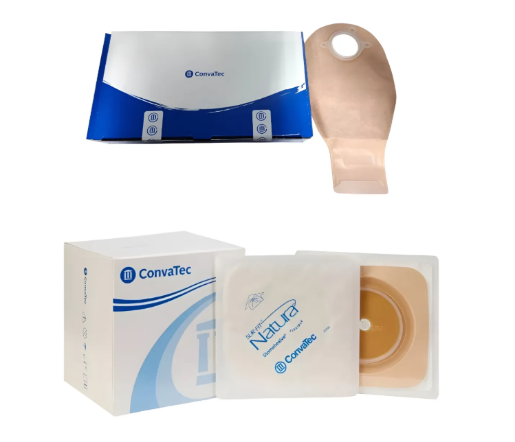 PACK X 10 BOLSAS + 10 PLACAS OSTOMIA NATURA 57MM CONVATEC - 1