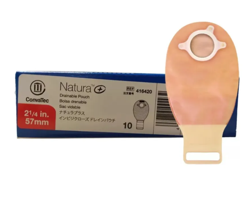 PACK X 10 BOLSAS + 10 PLACAS OSTOMIA NATURA 57MM CONVATEC - 2