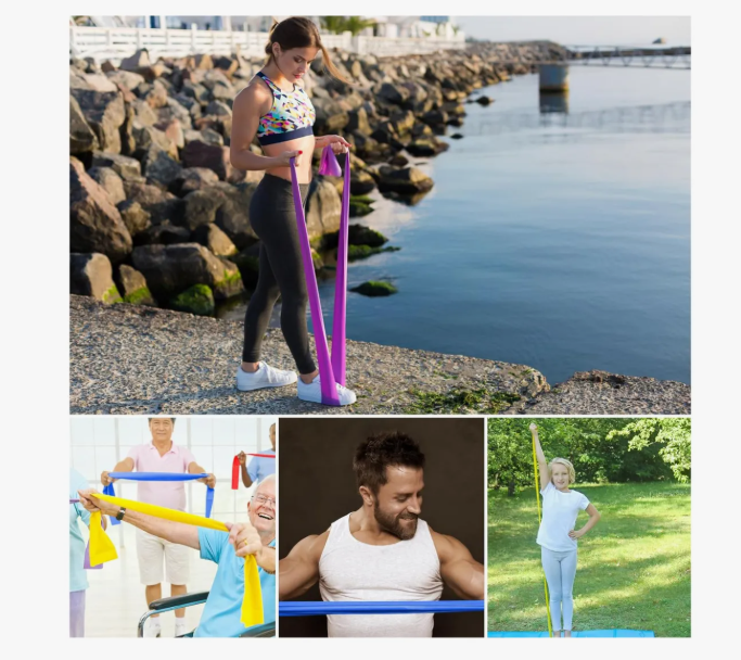 PACK 4 BANDAS ELASTICAS PARA EJERCICIO PILATES YOGA FITNESS - 3