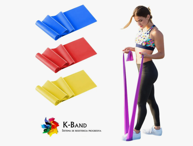 PACK 4 BANDAS ELASTICAS PARA EJERCICIO PILATES YOGA FITNESS - 5