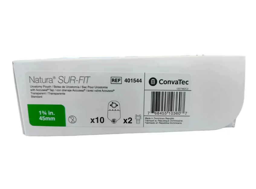 PACK X 10 BOLSA UROSTOMIA SURFIT NATURA 45MM CONVATEC 401544 - 1