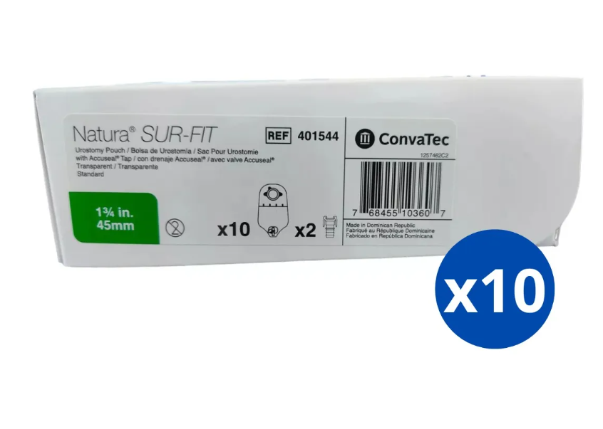 PACK X 10 BOLSA UROSTOMIA SURFIT NATURA 45MM CONVATEC 401544 - 2