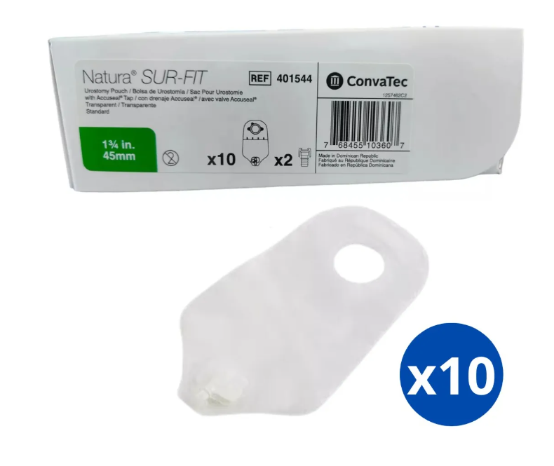 PACK X 10 BOLSA UROSTOMIA SURFIT NATURA 45MM CONVATEC 401544 - 3