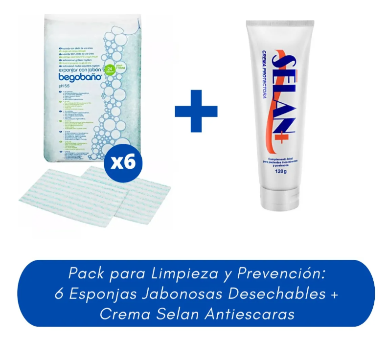 PACK CREMA SELAN ANTIESCARA + ESPONJAS JABONOSA SIN ENJUAGUE - 2