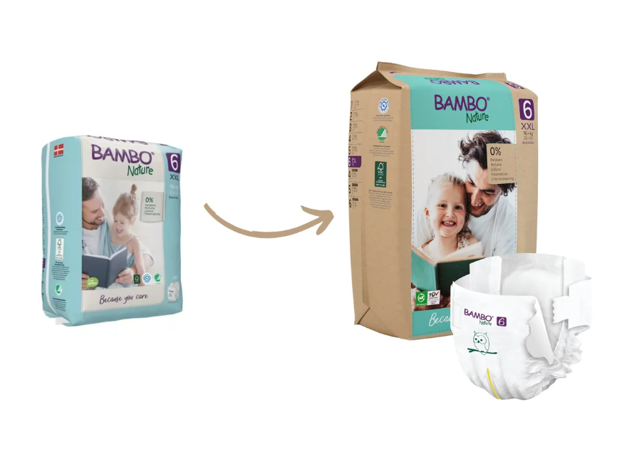 PAÑAL BAMBO NATURE 6 ECOLOGICO X (100 UNIDADES) T XXL 16+KG - 1
