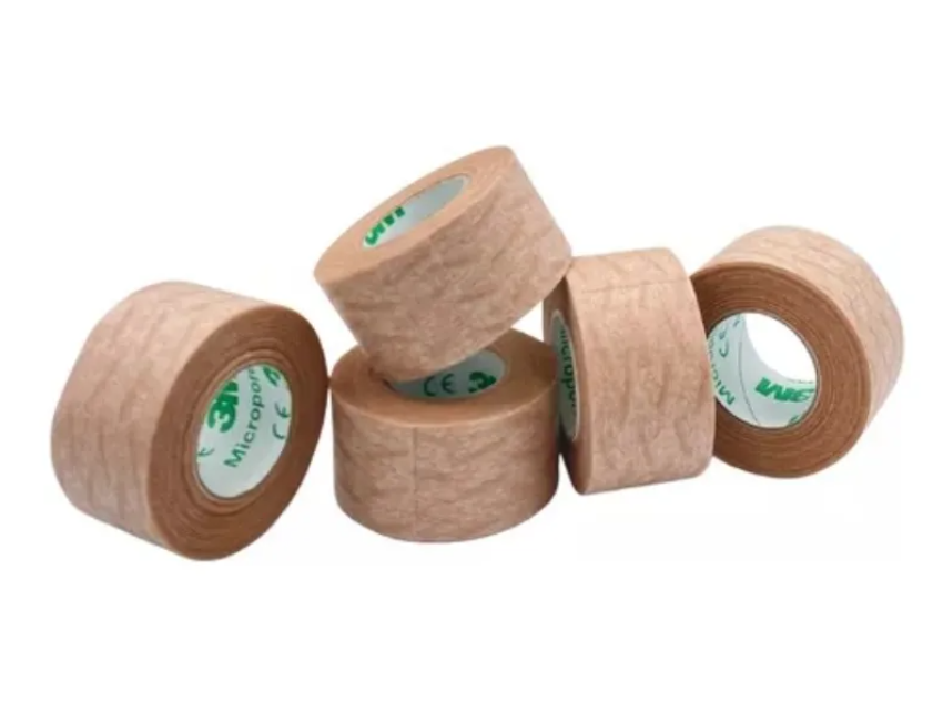PACK X 12 CINTAS DE PAPEL MICROPORE 2.5 CM 3M COLOR PIEL - 5