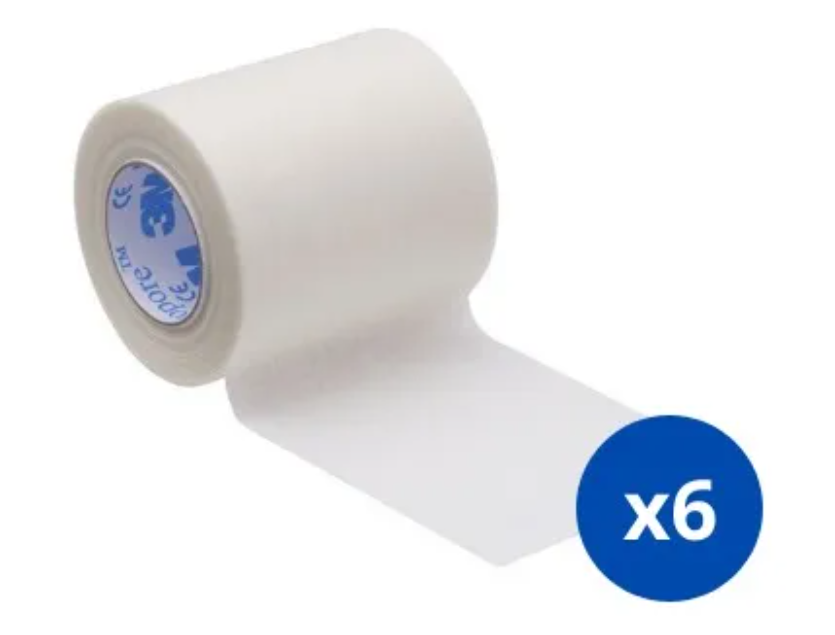 PACK X 6 CINTA TELA MICROPORE 3M 5CM X 9.1M BLANCA CAJA X 6 - 2