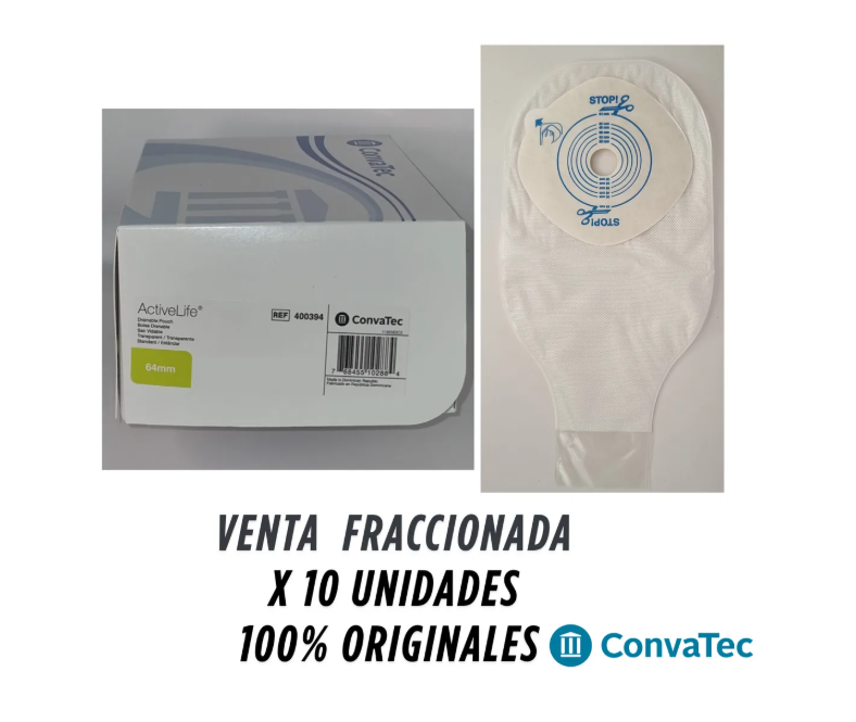 PACK DE 10 BOLSAS OSTOMIA CONVATEC 400394 DESECHABLE 1 PIEZA - 2