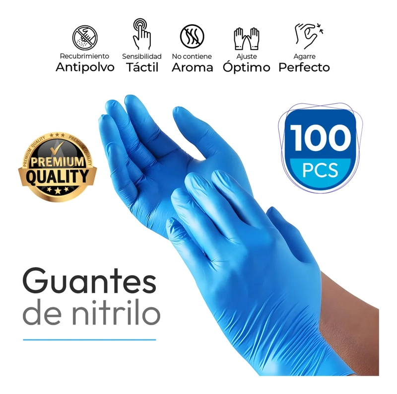 GUANTES EXAMEN ME DICO ABENA CLASSIC NITRILO SIN POLVO AZUL S AZUL - 6
