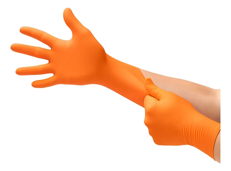 GUANTE EXAMEN ME DICO ABENA CLASSIC NITRILO SIN POLVO NARANJO - NARANJA - L - 5