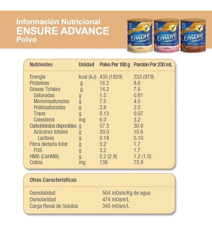 ENSURE ADVANCE SABOR FRUTILLA-PLATANO LATA 850G - 3