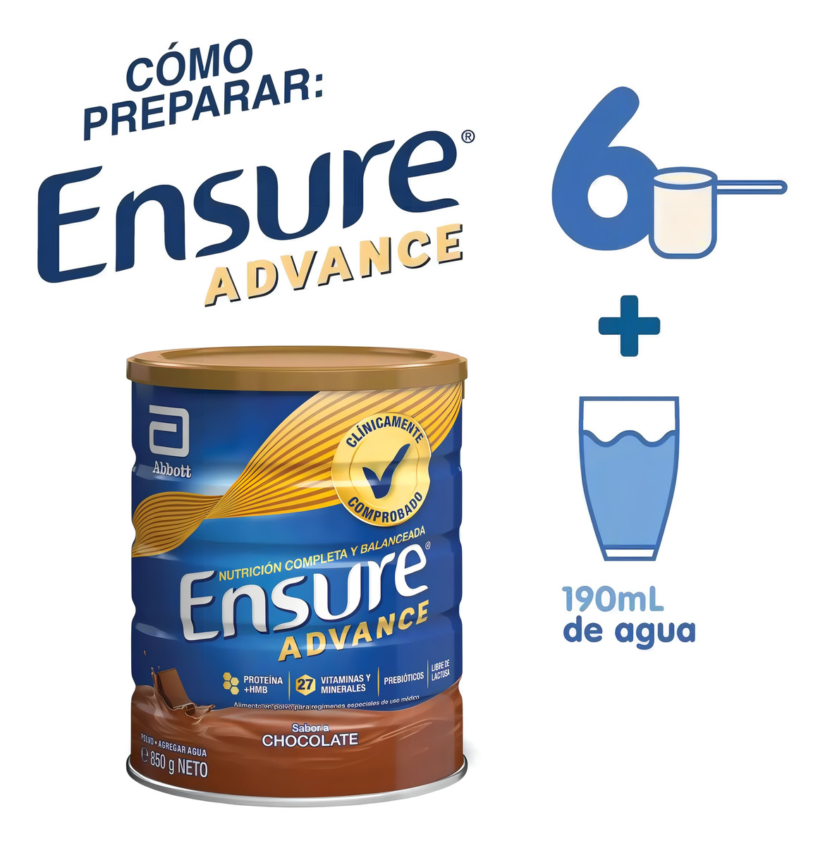 ENSURE ADVANCE SABOR CHOCOLATE LATA 850G - 3