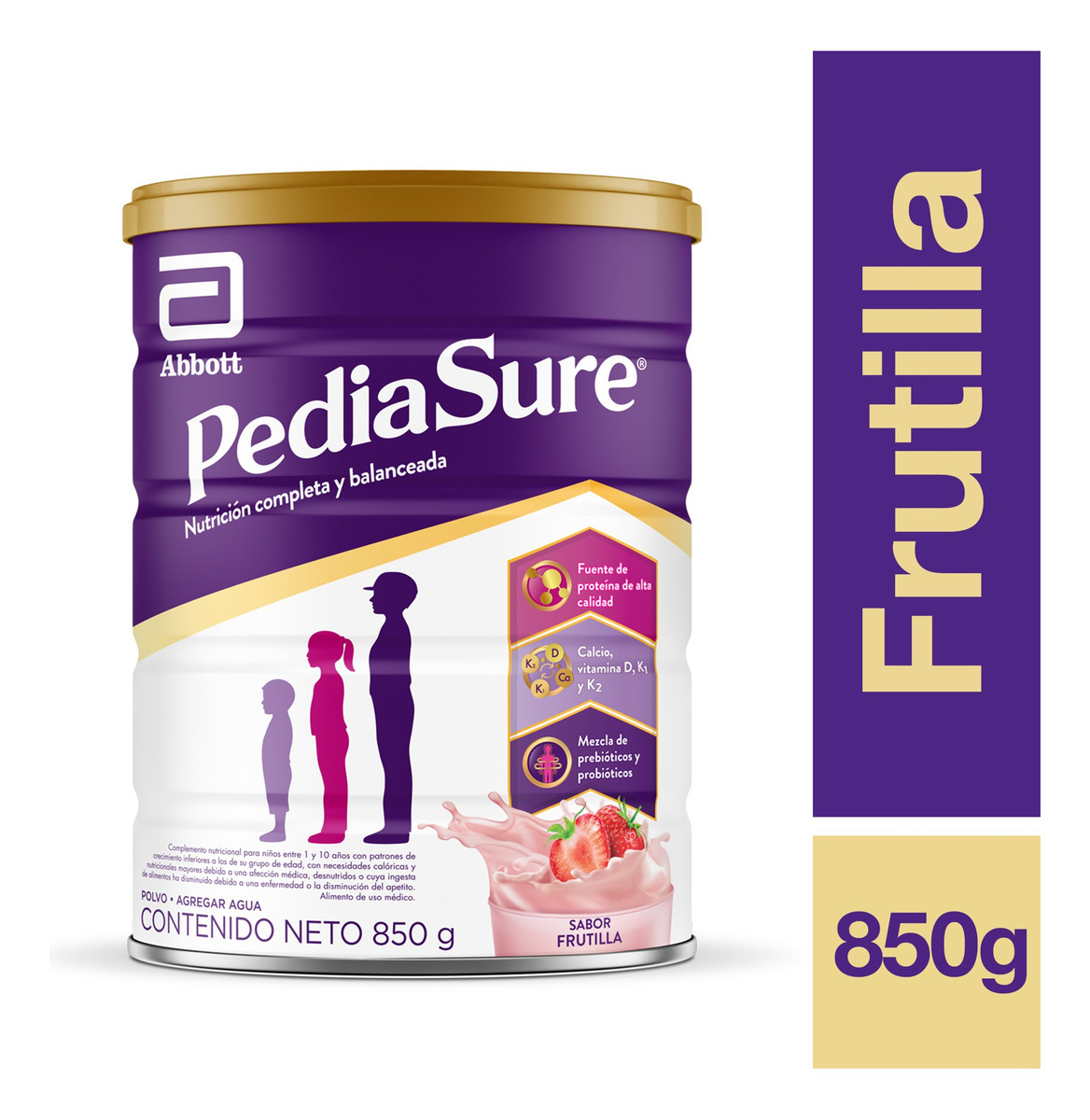 PEDIASURE FRUTILLA 850GS EN LATA  SUPLEMENTO NUTRICIONAL EN POLVO - 1