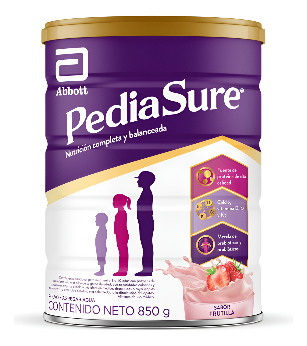PEDIASURE FRUTILLA 850GS EN LATA  SUPLEMENTO NUTRICIONAL EN POLVO - 2
