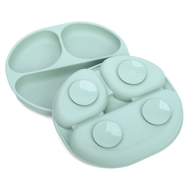PLATO DE SILICONA CON SUCCION VERDE MENTA - 1