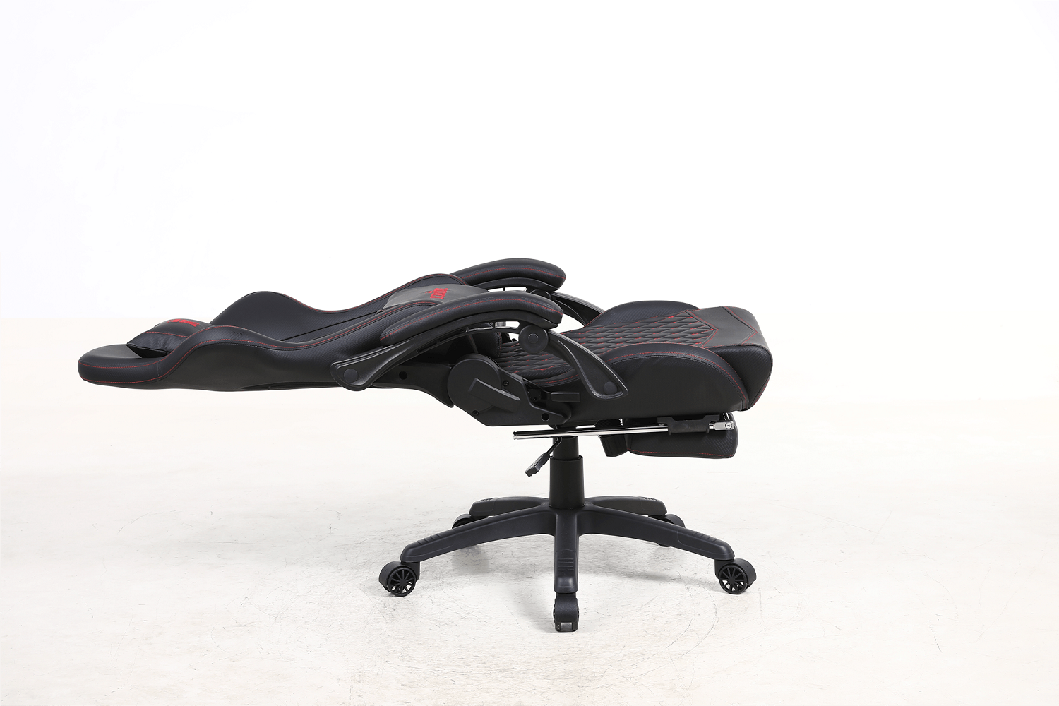 SILLA GAMER OFICINA KRONE XL + MASAJEADOR LUMBAR + APOYAPIÉS - NEGRA - 4