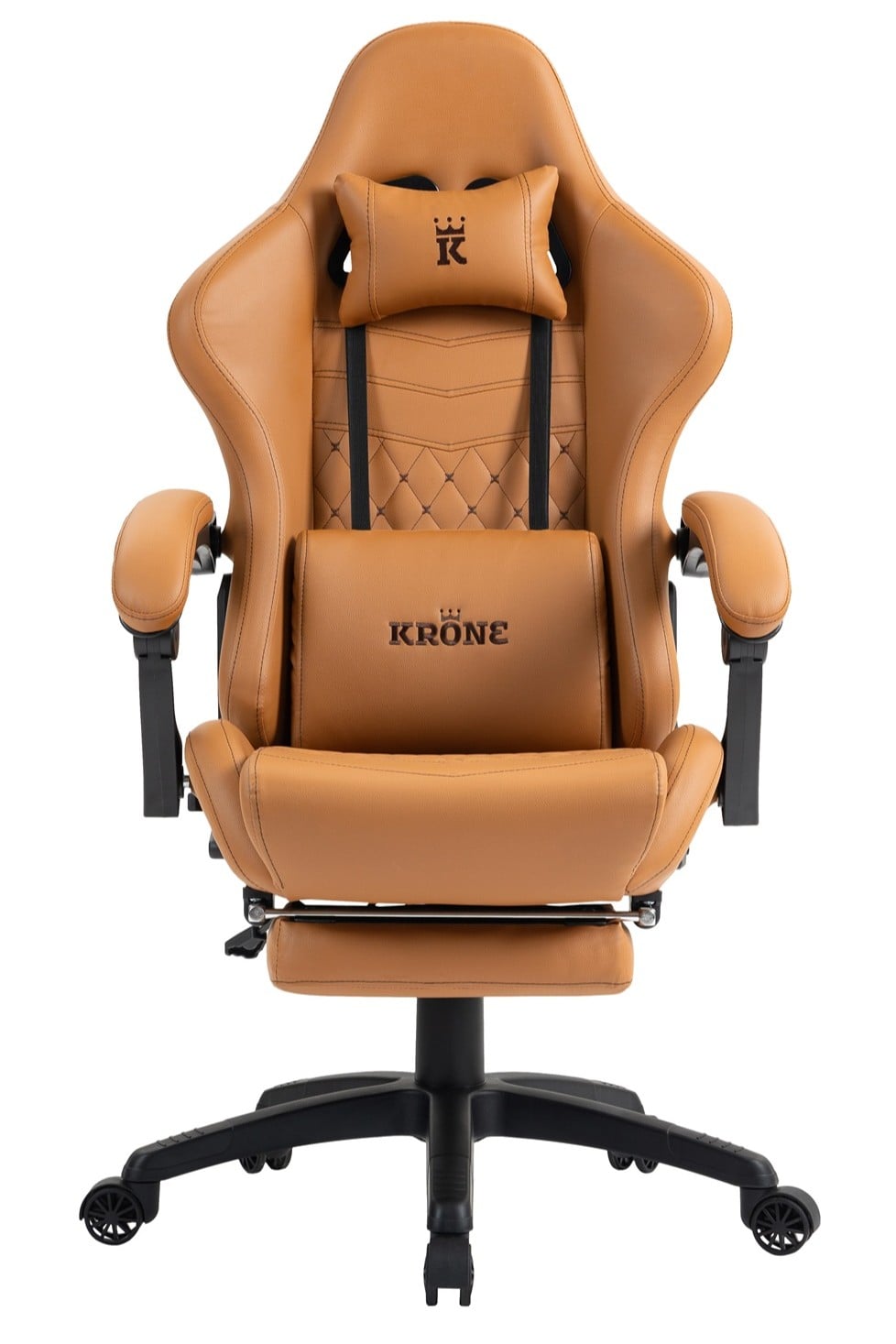 SILLA GAMER ESCRITORIO OFICINA KRONE XL MASAJEADOR Y APOYAPIES - CAMEL - 2