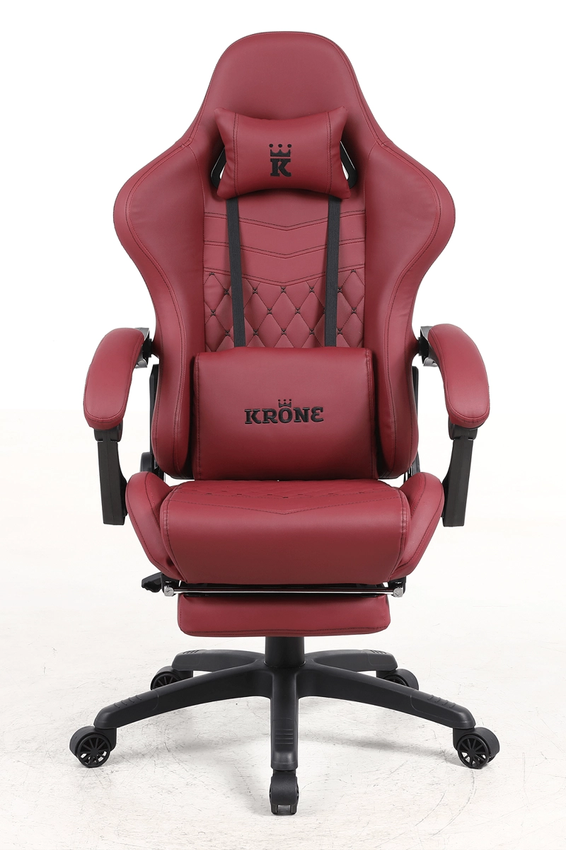 SILLA GAMER ESCRITORIO OFICINA KRONE XL MASAJEADOR Y APOYAPIES - BURDEO - 2