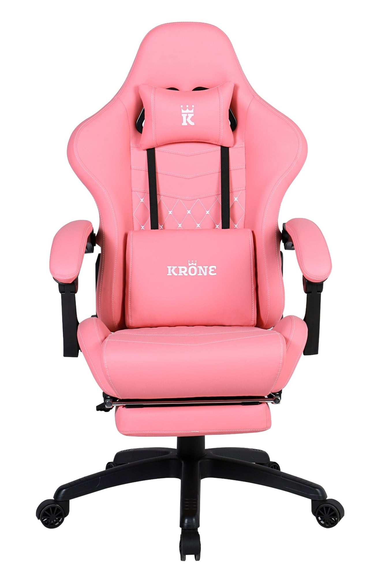 SILLA GAMER ESCRITORIO OFICINA KRONE XL MASAJEADOR Y APOYAPIES - ROSA - 2