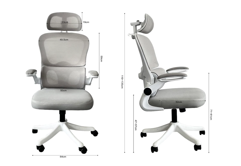 SILLA ESCRITORIO OFICINA KRONE IRISH MESH BLANCA - 7