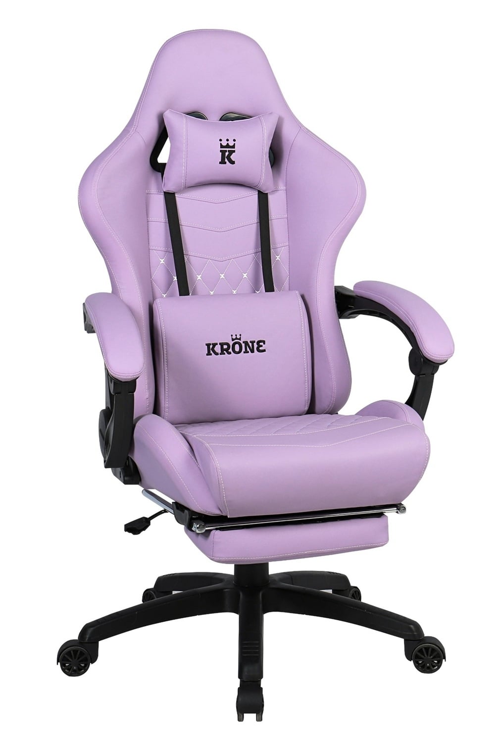 SILLA GAMER ESCRITORIO OFICINA KRONE XL MASAJEADOR Y APOYAPIES - MORADA - 1