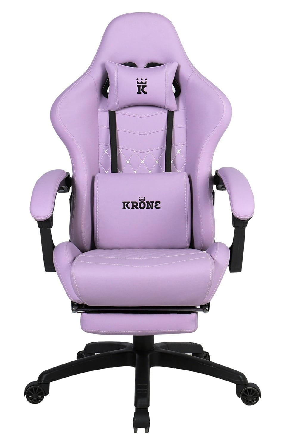 SILLA GAMER ESCRITORIO OFICINA KRONE XL MASAJEADOR Y APOYAPIES - MORADA - 2
