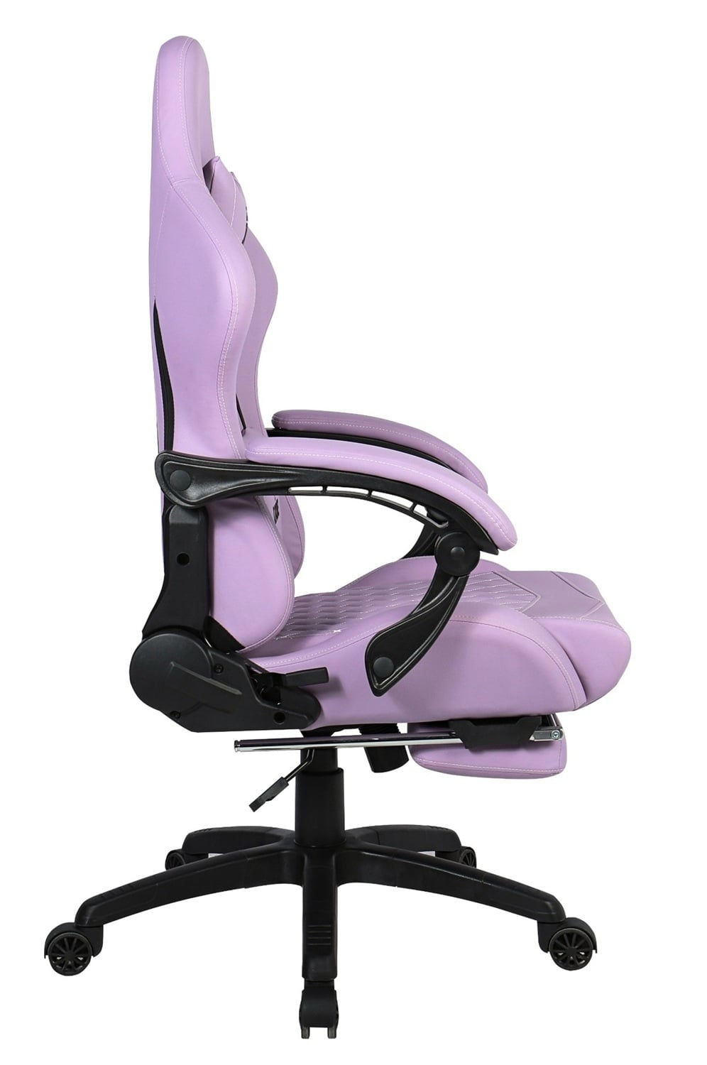 SILLA GAMER ESCRITORIO OFICINA KRONE XL MASAJEADOR Y APOYAPIES - MORADA - 3