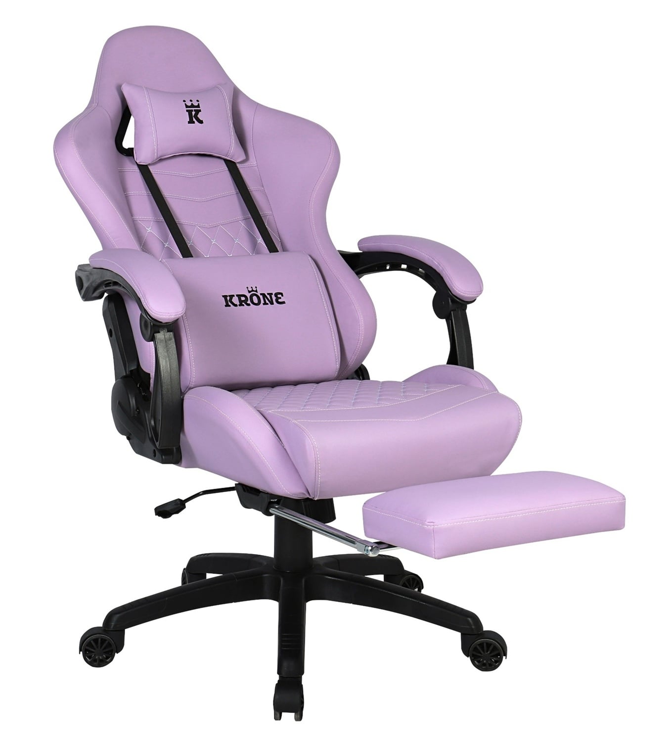 SILLA GAMER ESCRITORIO OFICINA KRONE XL MASAJEADOR Y APOYAPIES - MORADA - 6