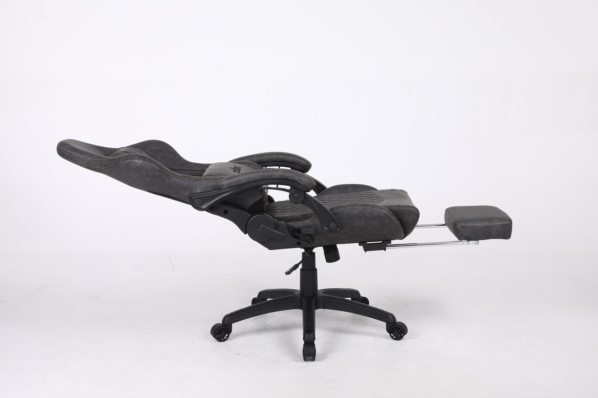 SILLA GAMER OFICINA KRONE XL + MASAJEADOR LUMBAR + APOYAPIÉS - GRAFITO - 4