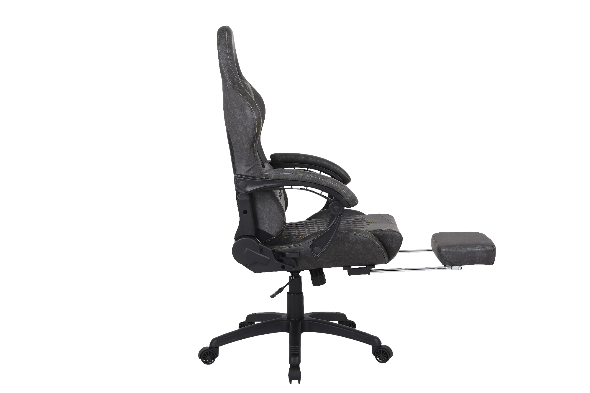 SILLA GAMER OFICINA KRONE XL + MASAJEADOR LUMBAR + APOYAPIÉS - GRAFITO - 5