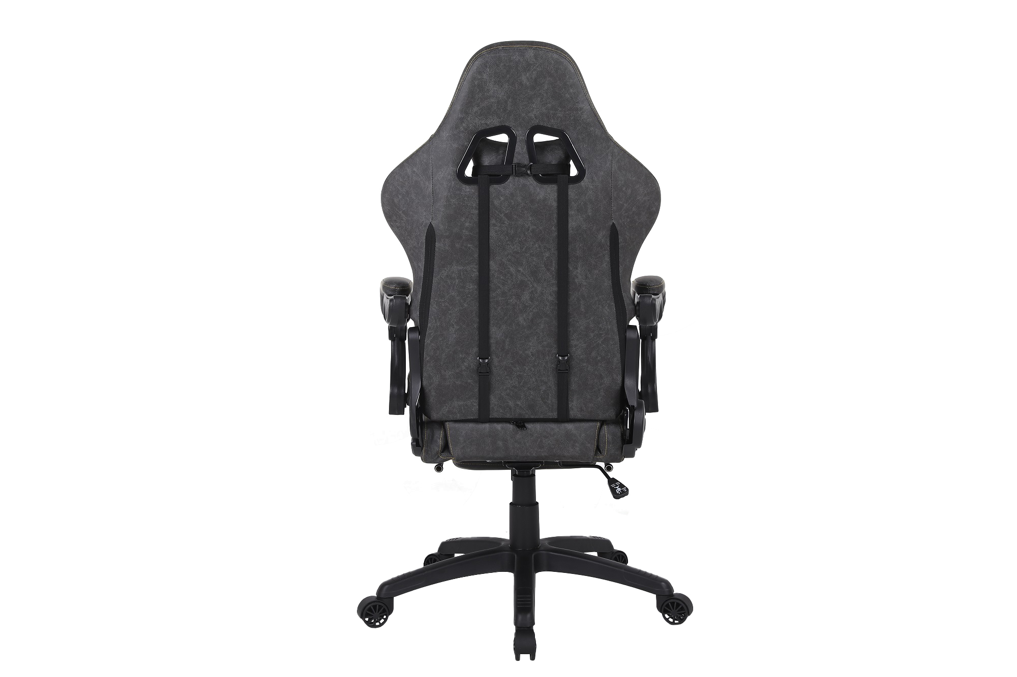 SILLA GAMER OFICINA KRONE XL + MASAJEADOR LUMBAR + APOYAPIÉS - GRAFITO - 6