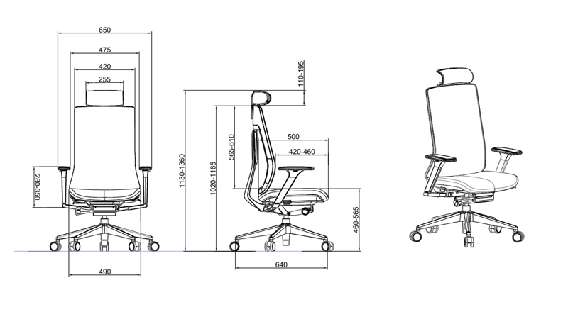 SILLA ESCRITORIO OFICINA EJECUTIVA ERGONOMICA KRONE ZEUS - 6