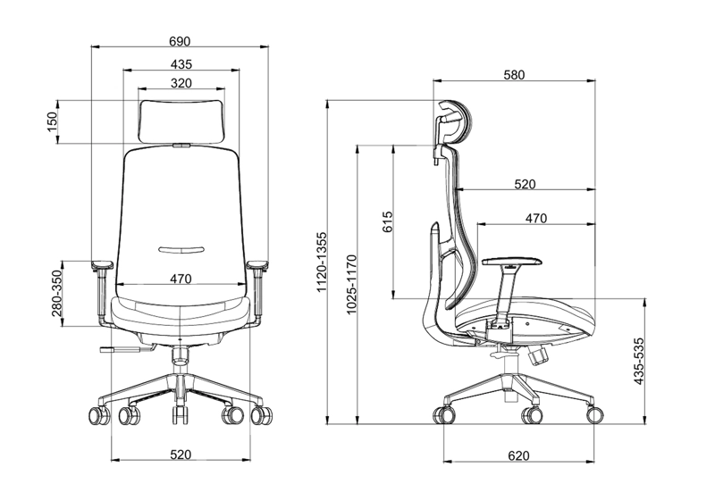 SILLA ESCRITORIO OFICINA KRONE ERGONOMICA CURVA PERSEO - 8