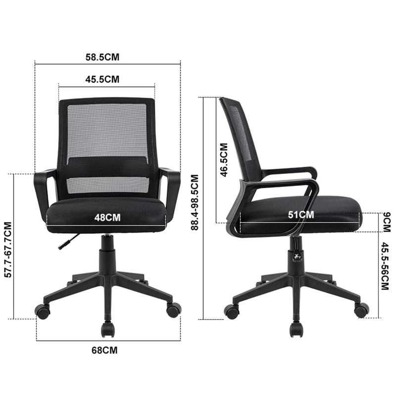 SILLA DE ESCRITORIO OFICINA KRONE HELIOS NEGRA - 9