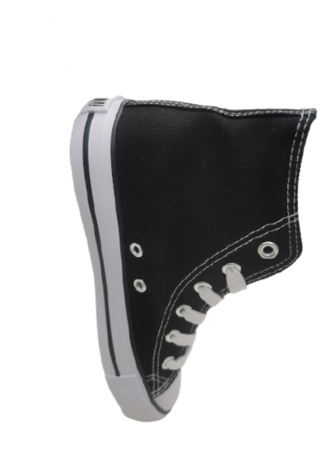 ZAPATILLAS LONA CON CAÑA NEGRO - 4