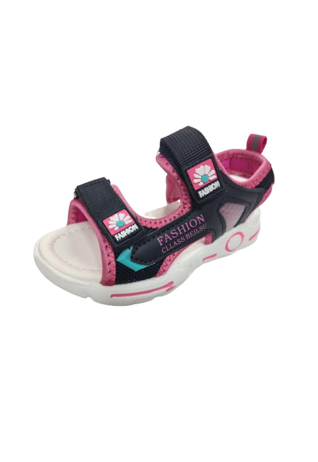SANDALIAS NIÑA VINNYS OUTLET FUCSIA VELCRO NEGRO - 1