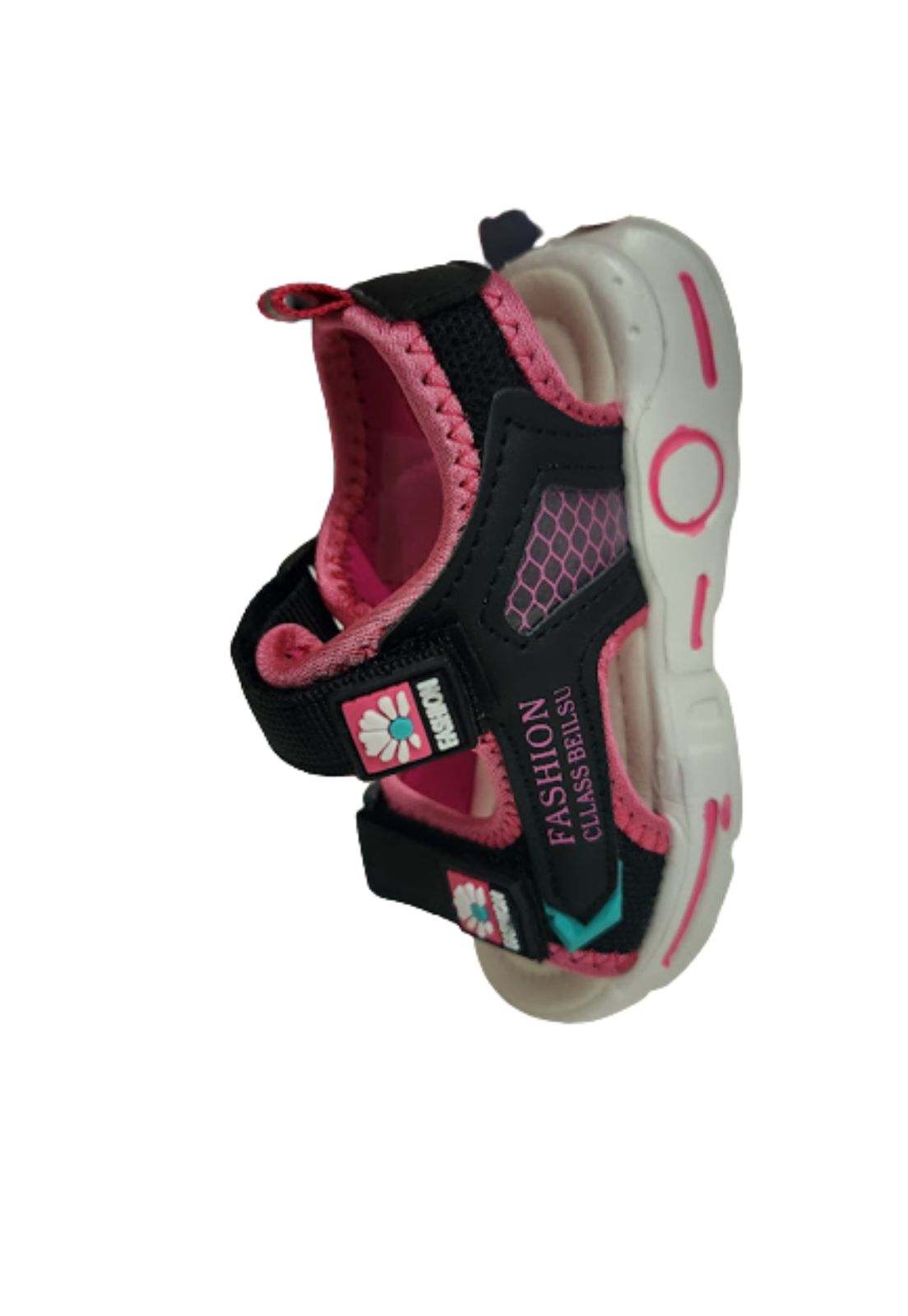 SANDALIAS NIÑA VINNYS OUTLET FUCSIA VELCRO NEGRO - 3