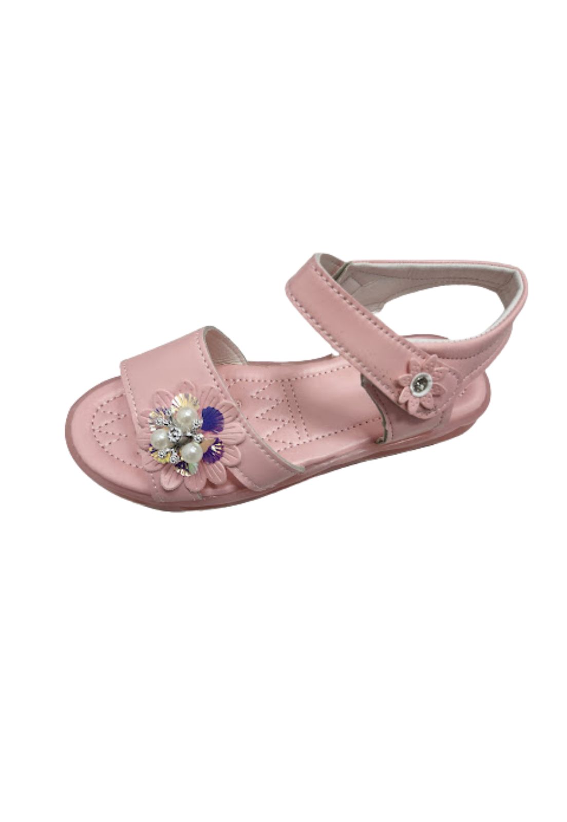 SANDALIAS NIÑA VINNYS OUTLET ROSADO VELCRO - 1