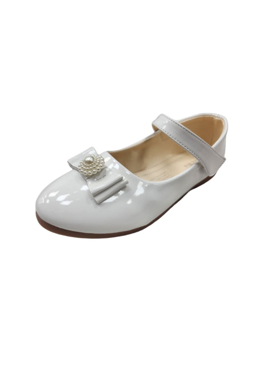 ZAPATO CHAROL NIÑA BLANCO DE VESTIR - 1