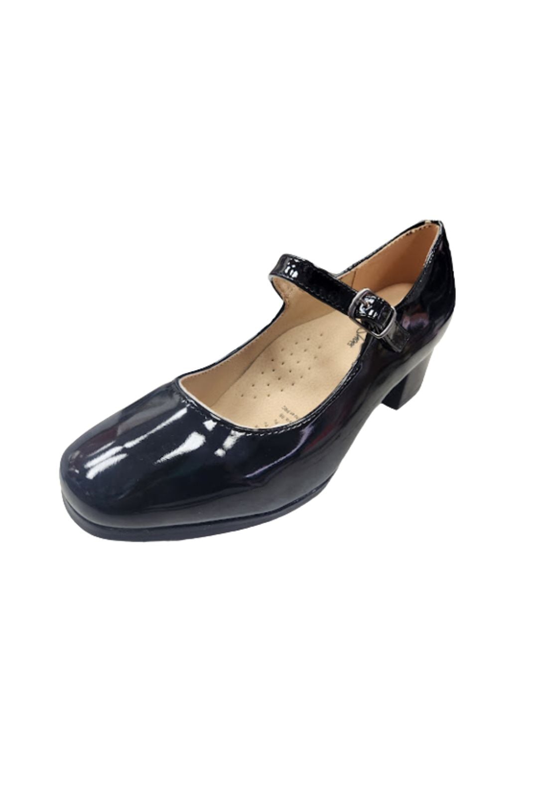 ZAPATO DE CUECA CHAROL MUJER NEGRO - 1