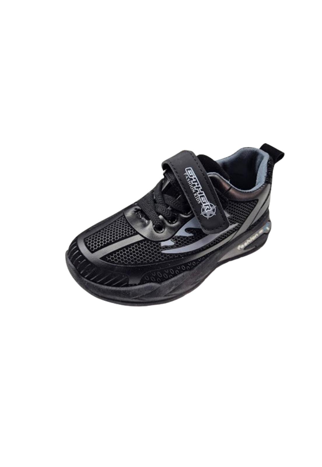 ZAPATILLAS NIÑO VINNYS OUTLET URBANAS CASUALES NEGRO VELCRO - 1