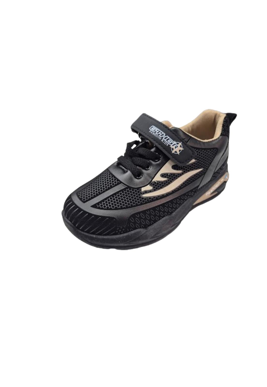 ZAPATILLAS NIÑO VINNYS OUTLET DEPORTIVAS CASUALES NEGRO ESCOLAR VELCRO - 1