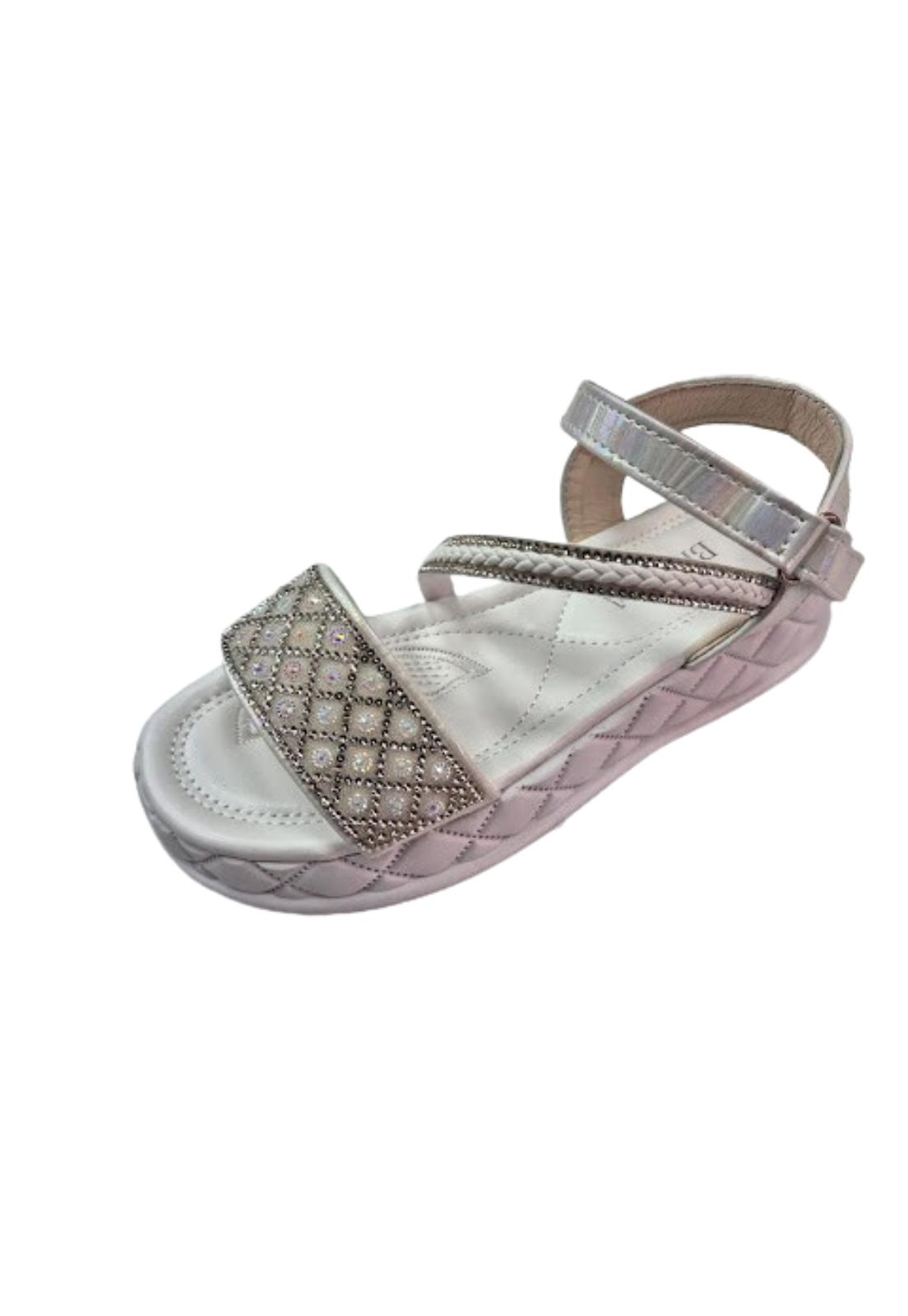 SANDALIA NIÑA VINNYS OUTLET BLANCO BRILLANTE - 1