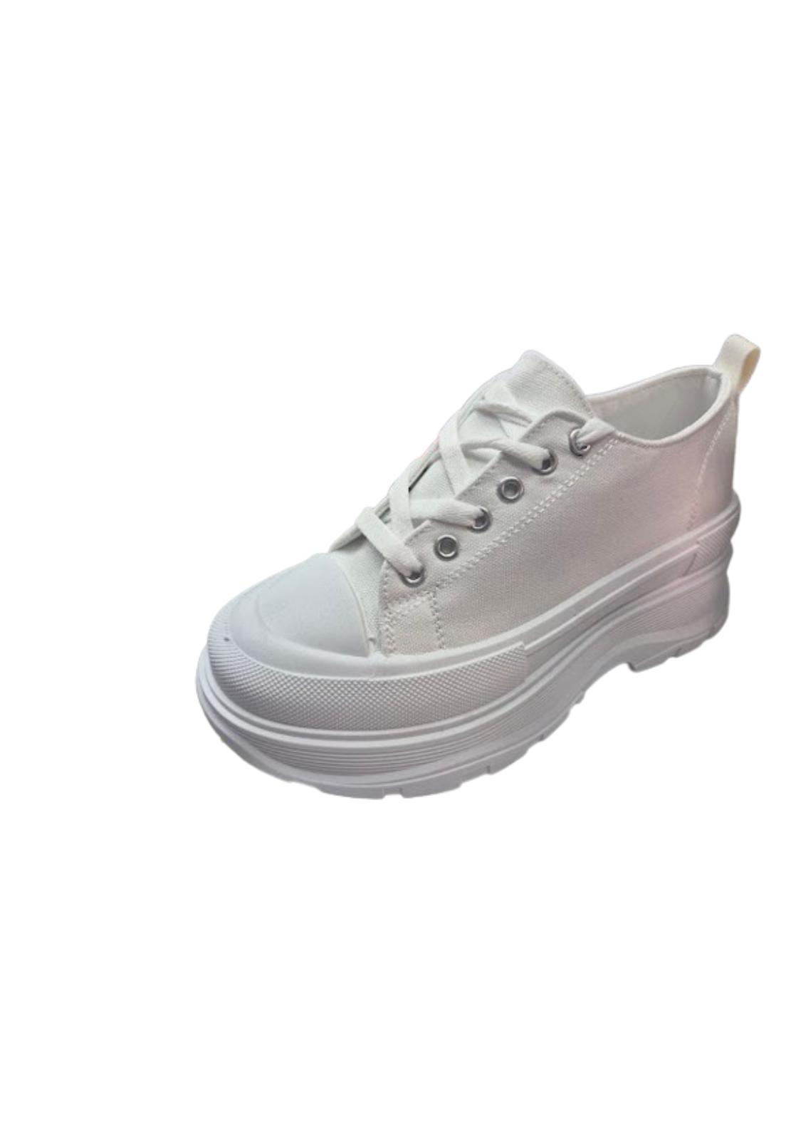 ZAPATILLA LONA CON CAÑA MUJER BLANCO - 1
