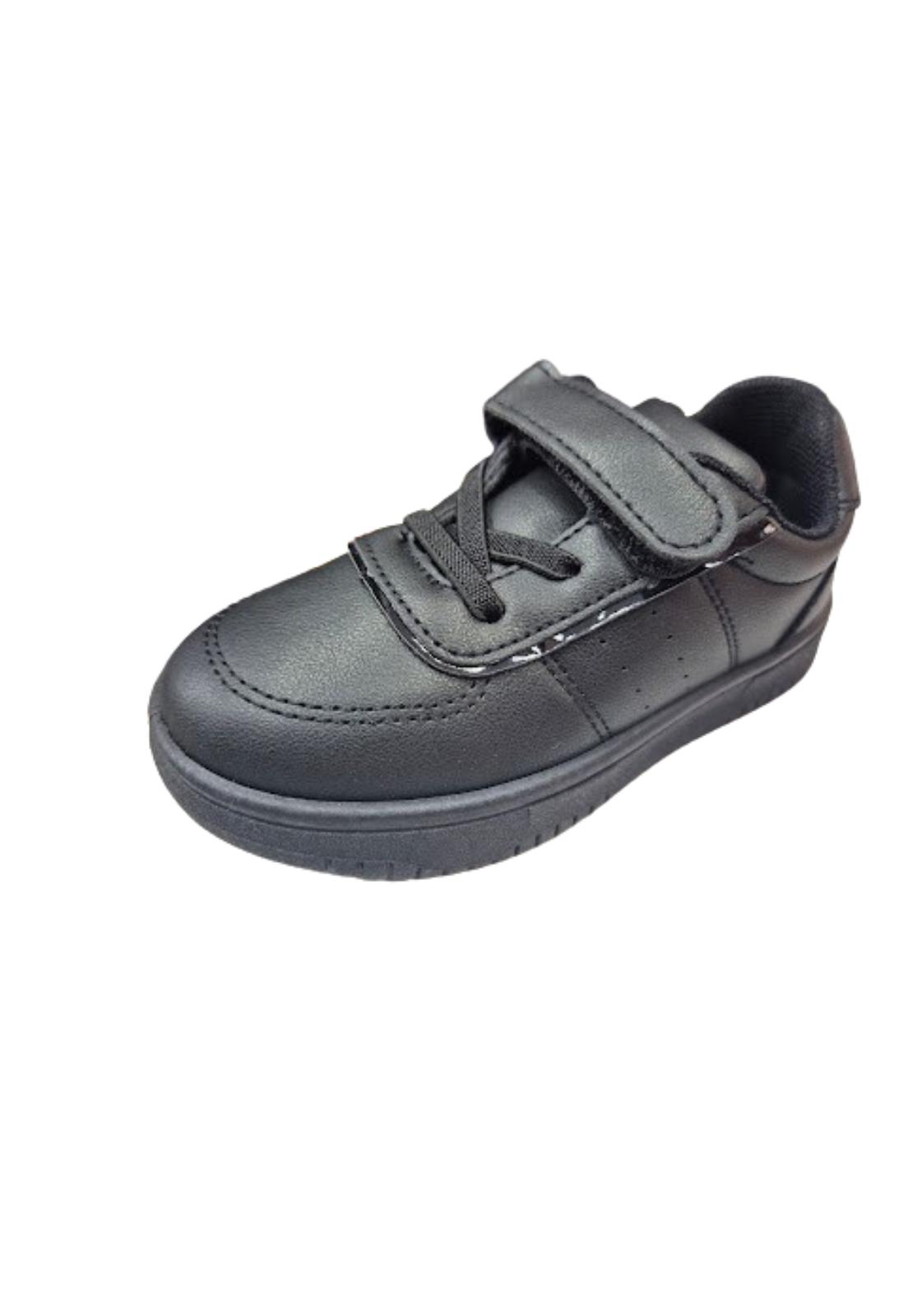ZAPATILLA ESCOLAR VELCRO NEGRO NIÑO NIÑA - 1