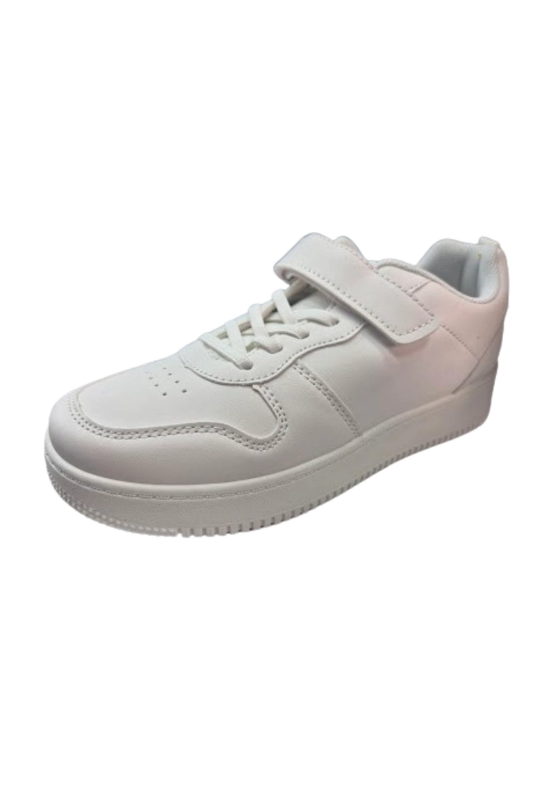ZAPATILLA ESCOLAR BLANCO VELCRO JUVENIL - 1