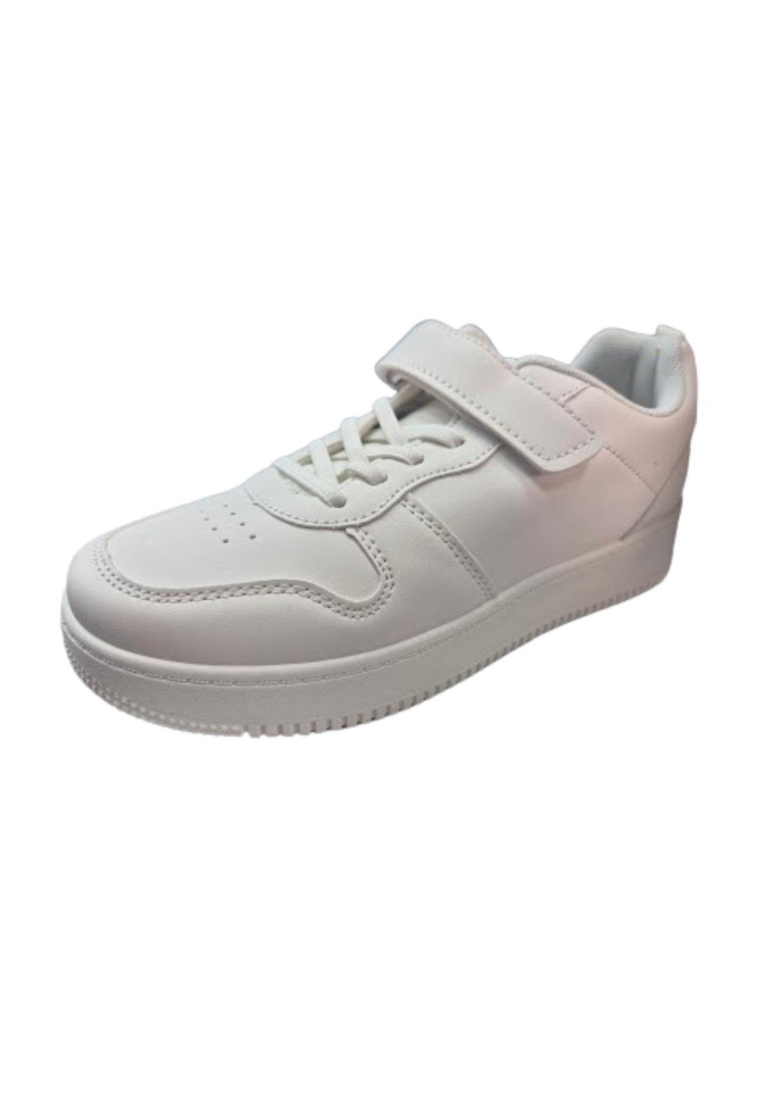 ZAPATILLA ESCOLAR BLANCO VELCRO JUVENIL - 1