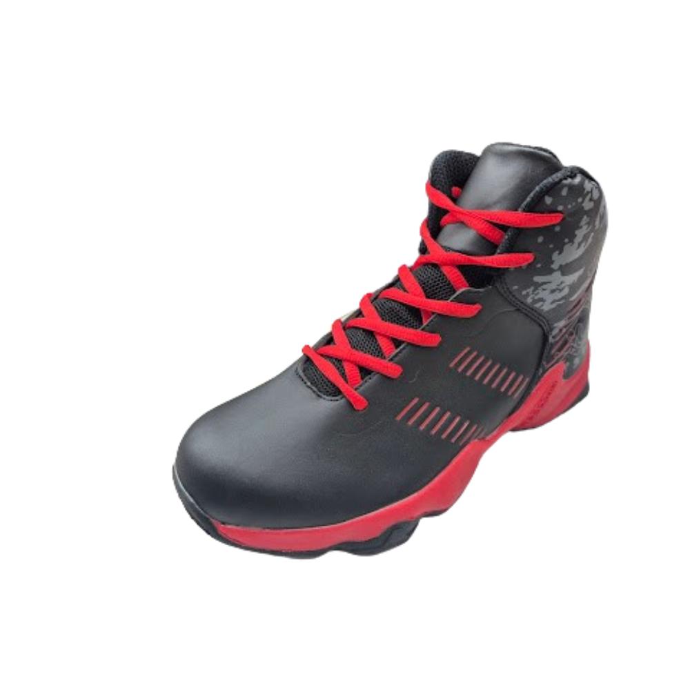 ZAPATILLA URBANA HOMBRE CON CAÑA NEGRO ROJO - 1