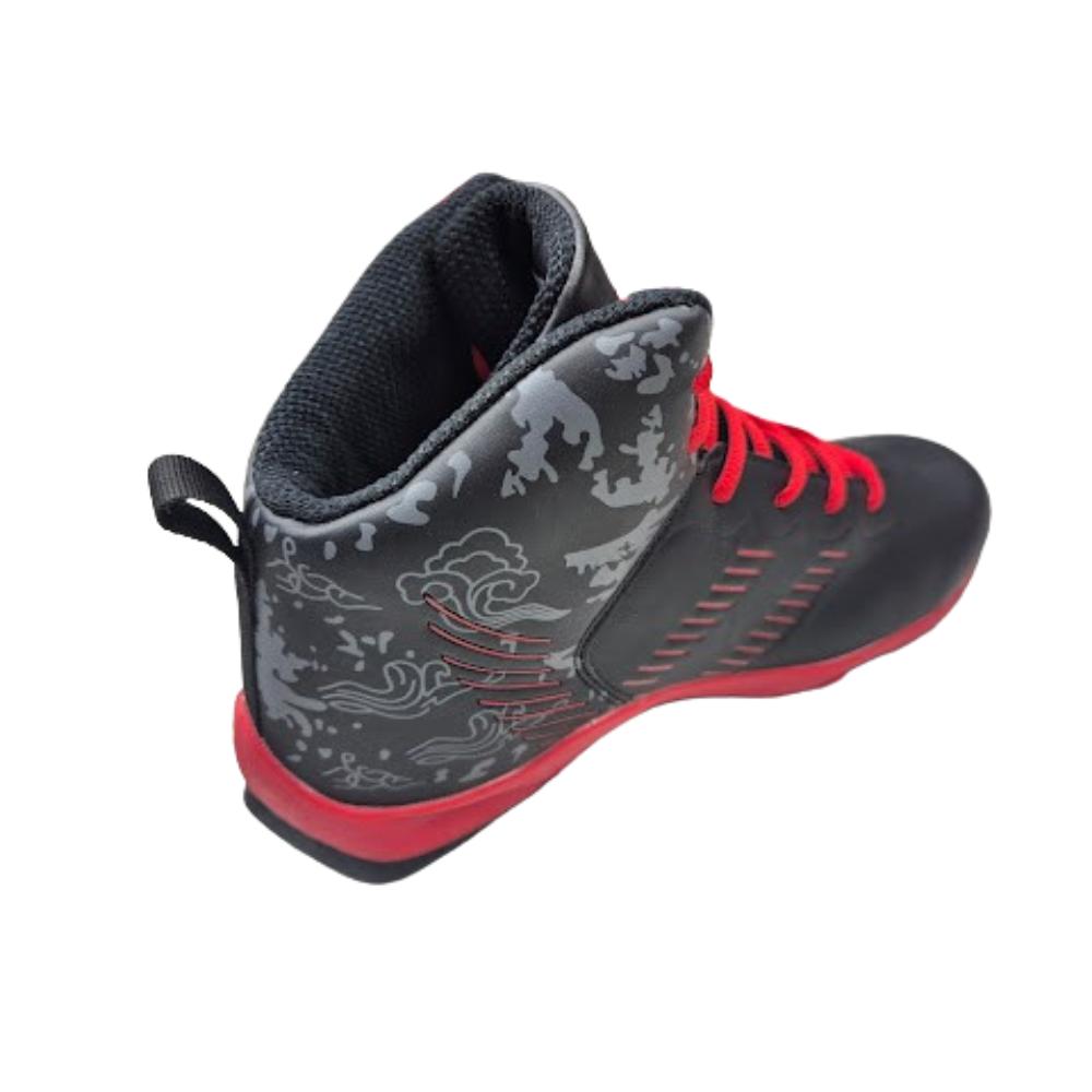 ZAPATILLA URBANA HOMBRE CON CAÑA NEGRO ROJO - 2