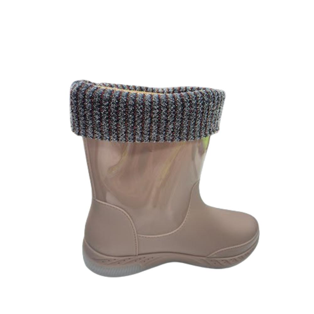 BOTA DE AGUA MUJER BRILLANTE BEIGE - 2